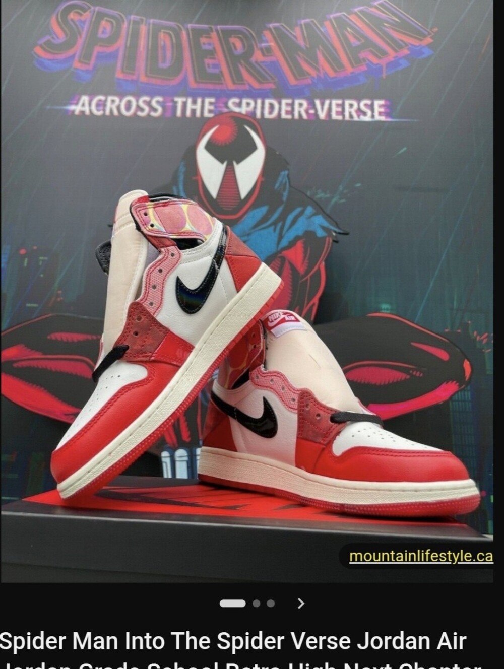 JORDAN 1 Retro High OG Spider-verse Sneakers - Men's 7.5 - Excellent Condition - Picture 9 of 12